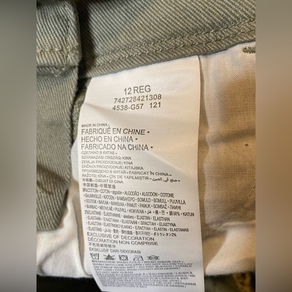 Big Girls Green Denim Shortalls size 12R - Picture 5 of 5